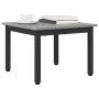 Rechteckiger Couchtisch Sonoma Grau, Holzwerkstoff, schwarze Metallbeine. Mit Tasse und Büchern. Modern.