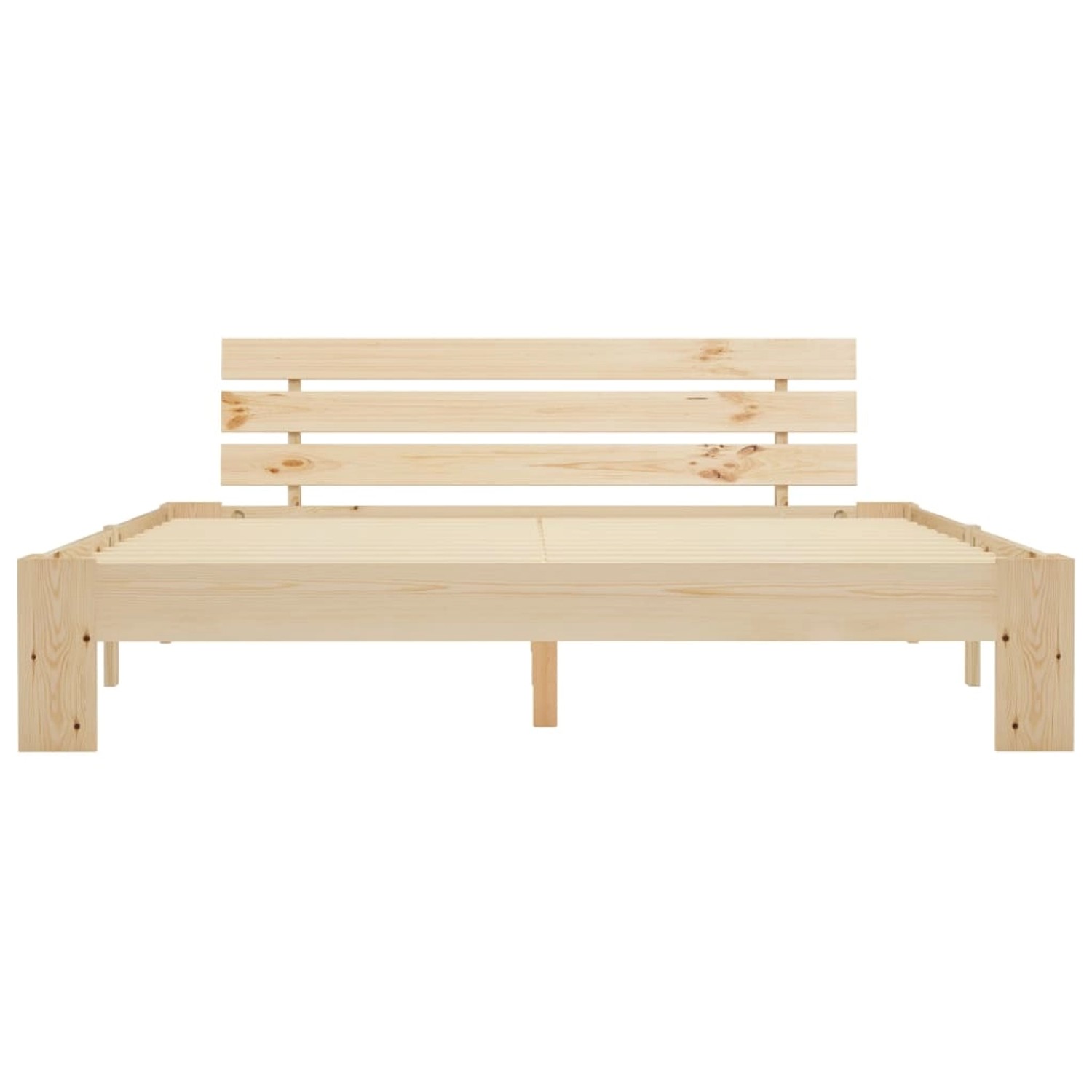 Massivholzbett Kiefer, 160x200 cm, naturbelassen. Bettrahmen mit Lattenrost für Schlafzimmer.