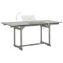 DELUKE Garten-Esstisch VEGO Grau 120-170x80x75cm Massivholz Akazie Eckig Gartentisch Holz Klappbar Outdoortisch Terrassentisch_4
