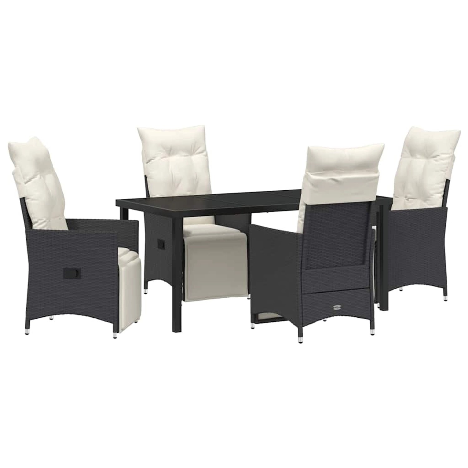 vidaXL Garten Essgruppe mit Kissen 5-Tlg Schwarz Poly Rattan 3379565 günstig online kaufen