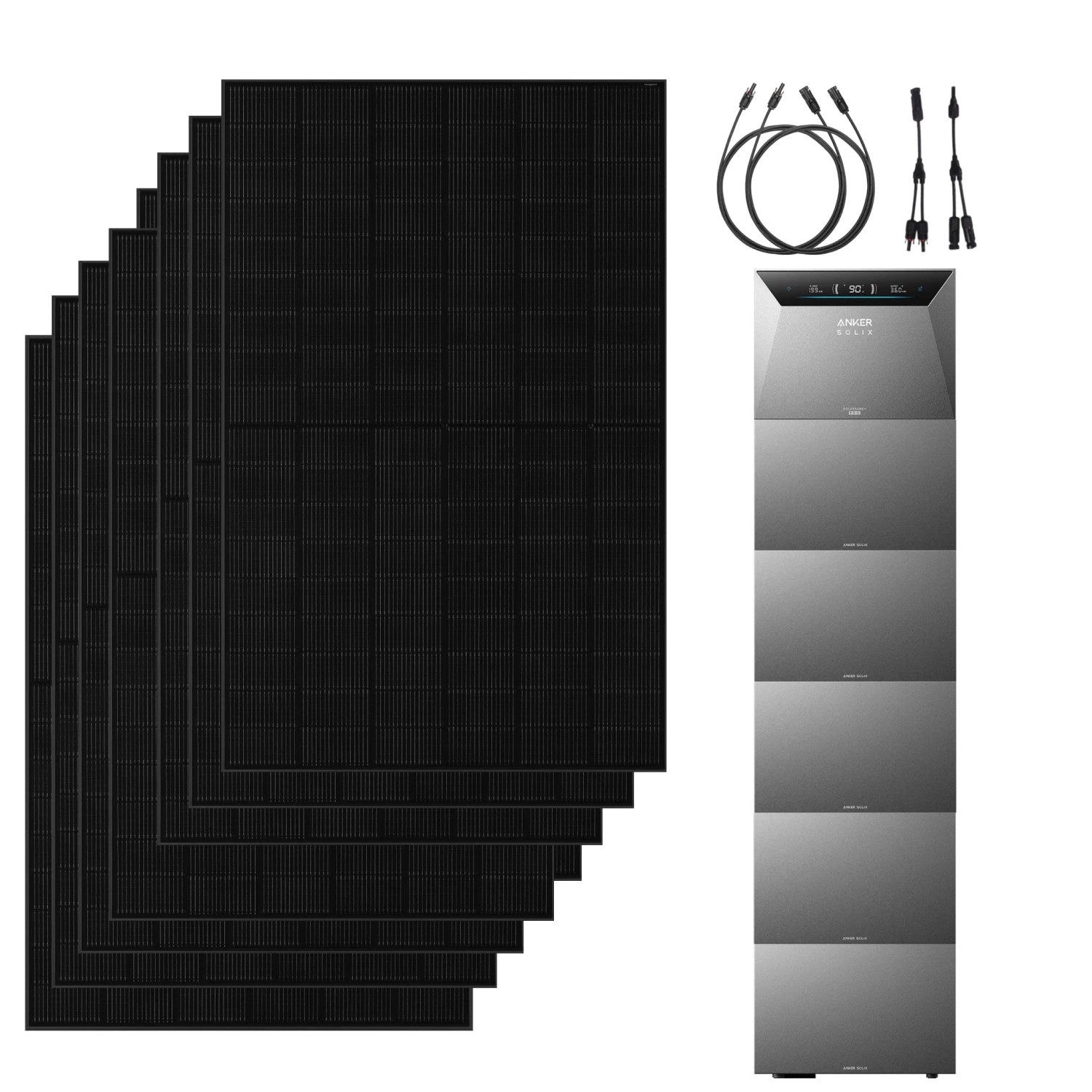 Anker Solix 4000W PV Komplettset mit Solarbank 4 E5000 Pro Mit 5 BP5000 Erweiterungsakku