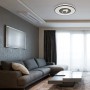 Moderne LED-Deckenleuchte Sundi von Globo, weiß/graphit, Ø 50 cm im Wohnraum.