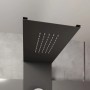 Detailaufnahme: Schwarze Kopfbrause der Schulte Komplettduschkabine Korsika.