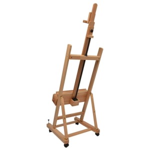 Artina Pisa Staffelei aus Buchenholz, höhenverstellbar und rollbar. Ideal für Künstler.