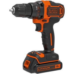 Black+Decker Akku-Bohrschrauber 18V mit Akku und Koffer.