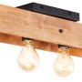 Brilliant Deckenleuchte Calandra, 4-flammig, schwarz und Holz. Deckenlampe mit vier Glühbirnen.