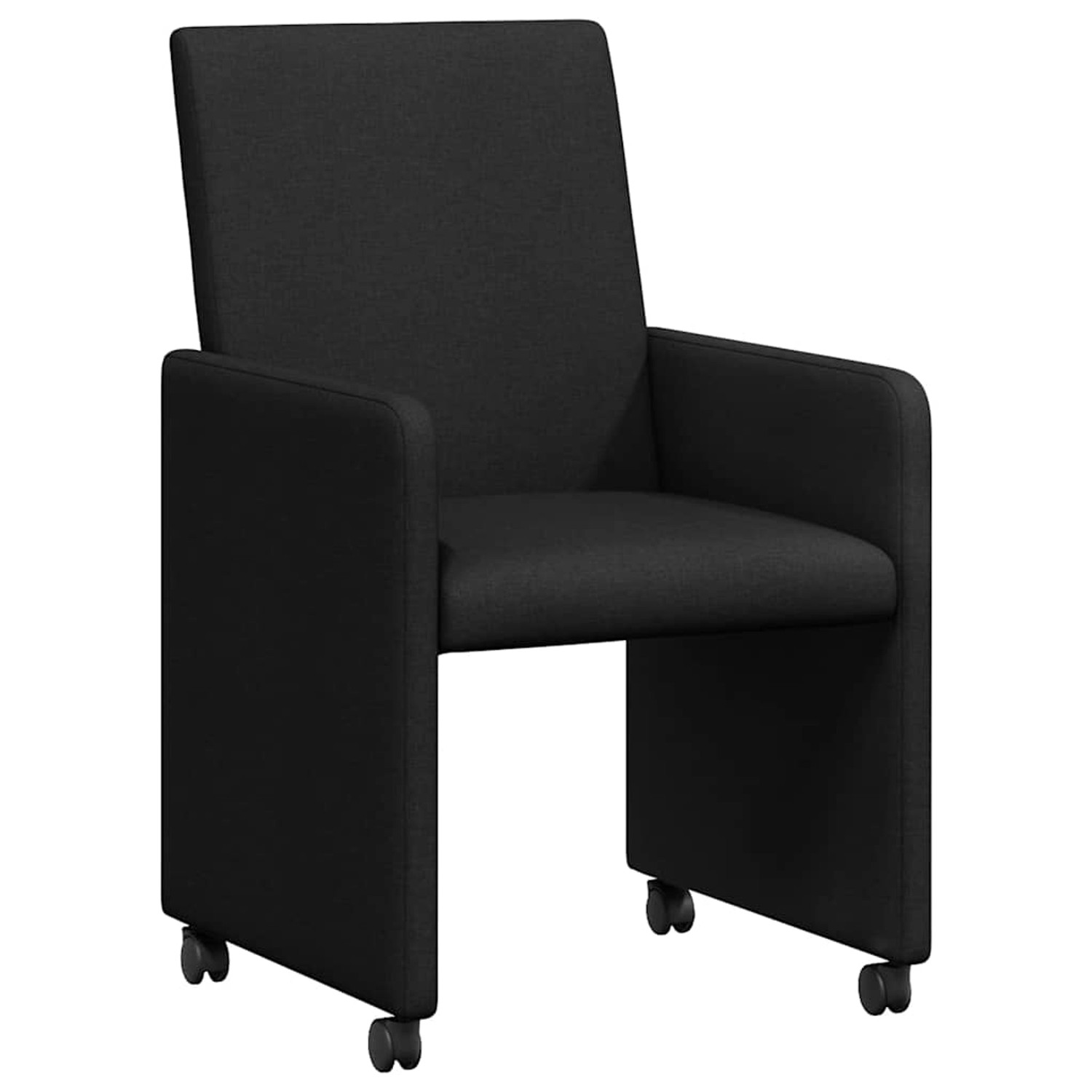 vidaXL Esszimmerstühle mit Rollen 2 Stk Schwarz 57 x 66 x 94 cm Stoff 42017 günstig online kaufen