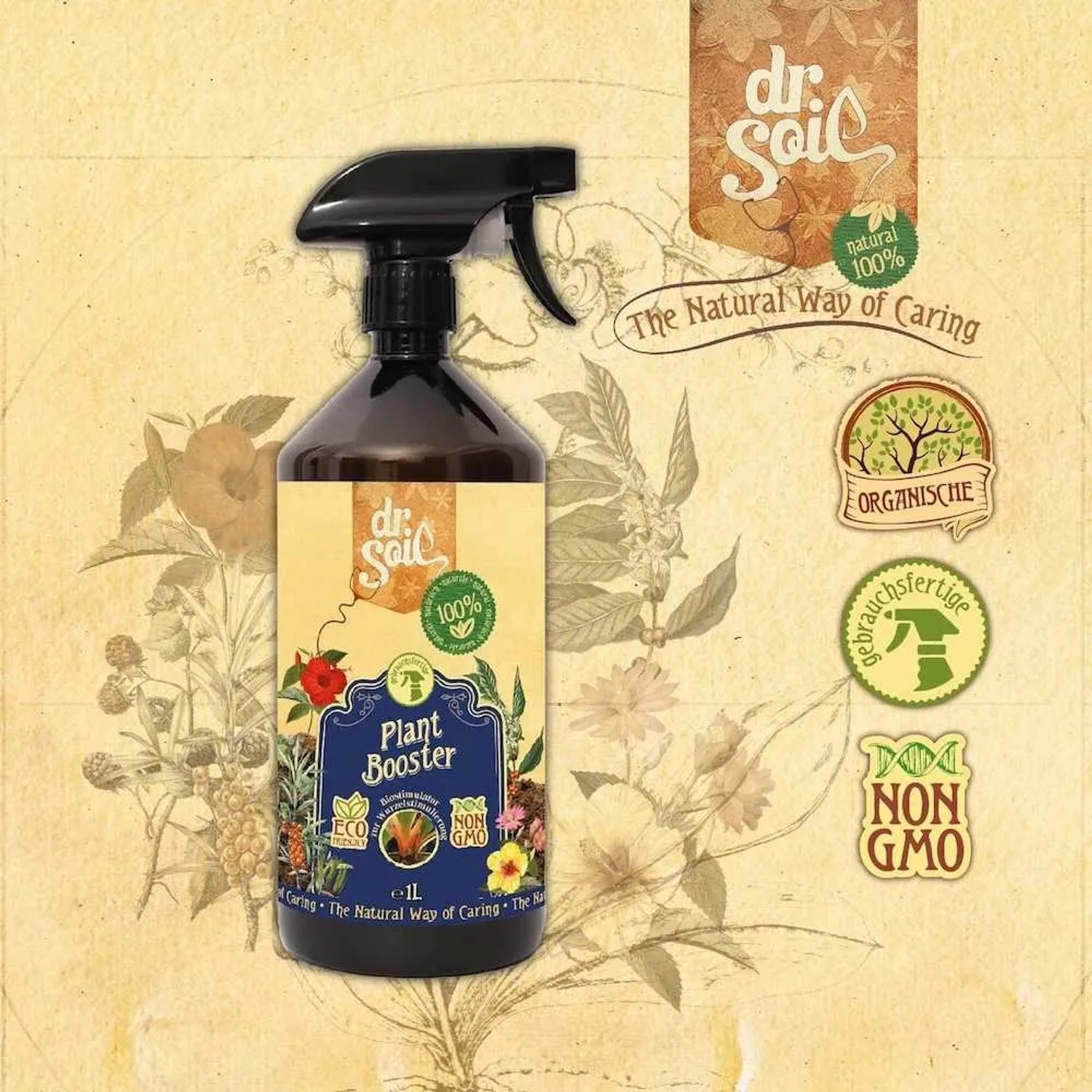 Dr.Soil Biostimulator 1L Sprühflasche zur Wurzelstimulierung, Pflanzenschutz.