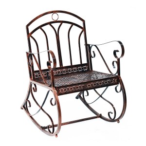 Outsunny Schaukelstuhl Metall 61B x 76T x 90H cm Bronze