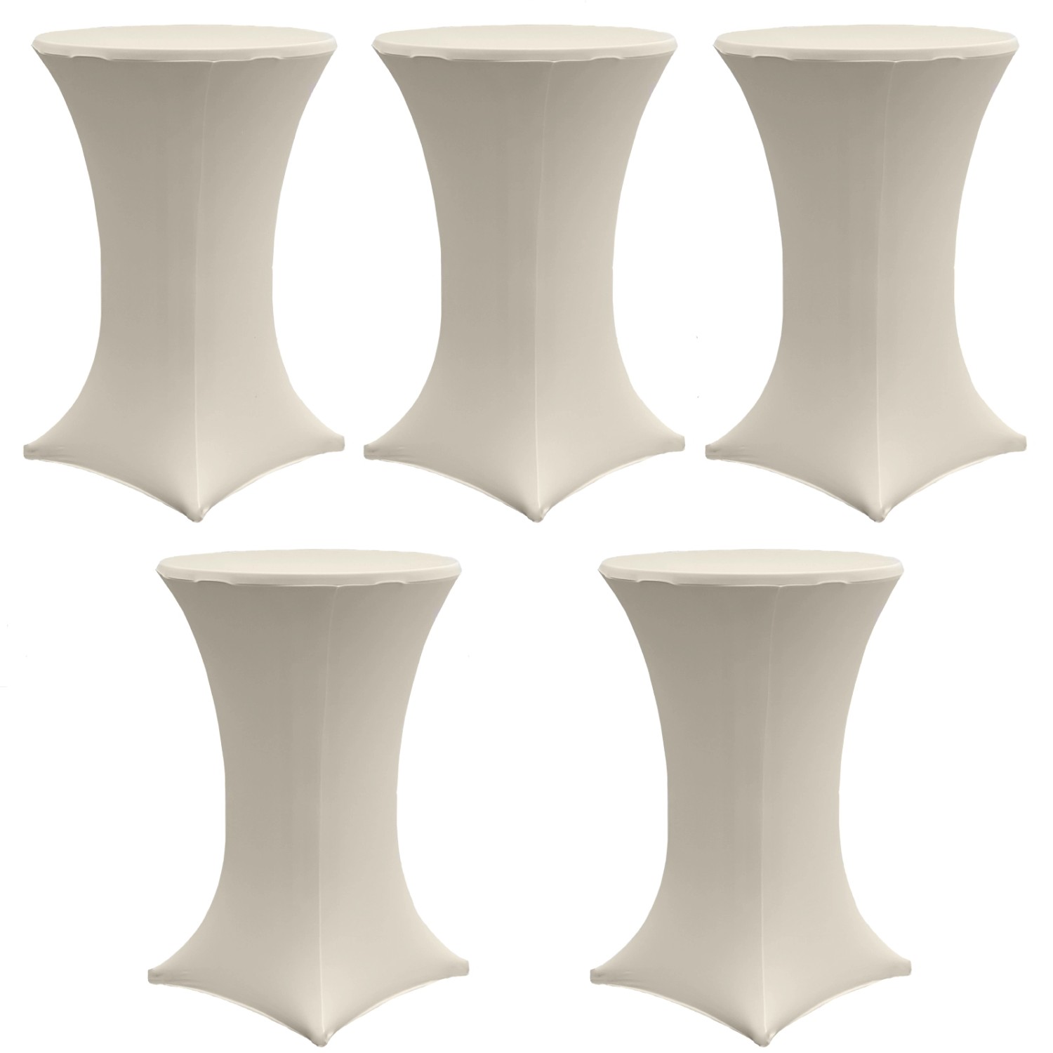 TRUTZHOLM 5er Set Stehtischhusse Stretch 70cm Beige