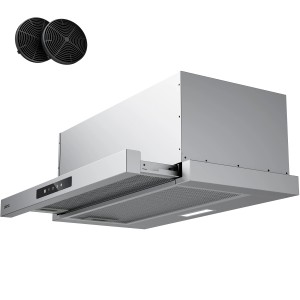 CIARRA Flachschirmhaube 60cm, A+, 580 m³/h, Unterbau-Dunstabzugshaube mit Aktivkohlefilter.