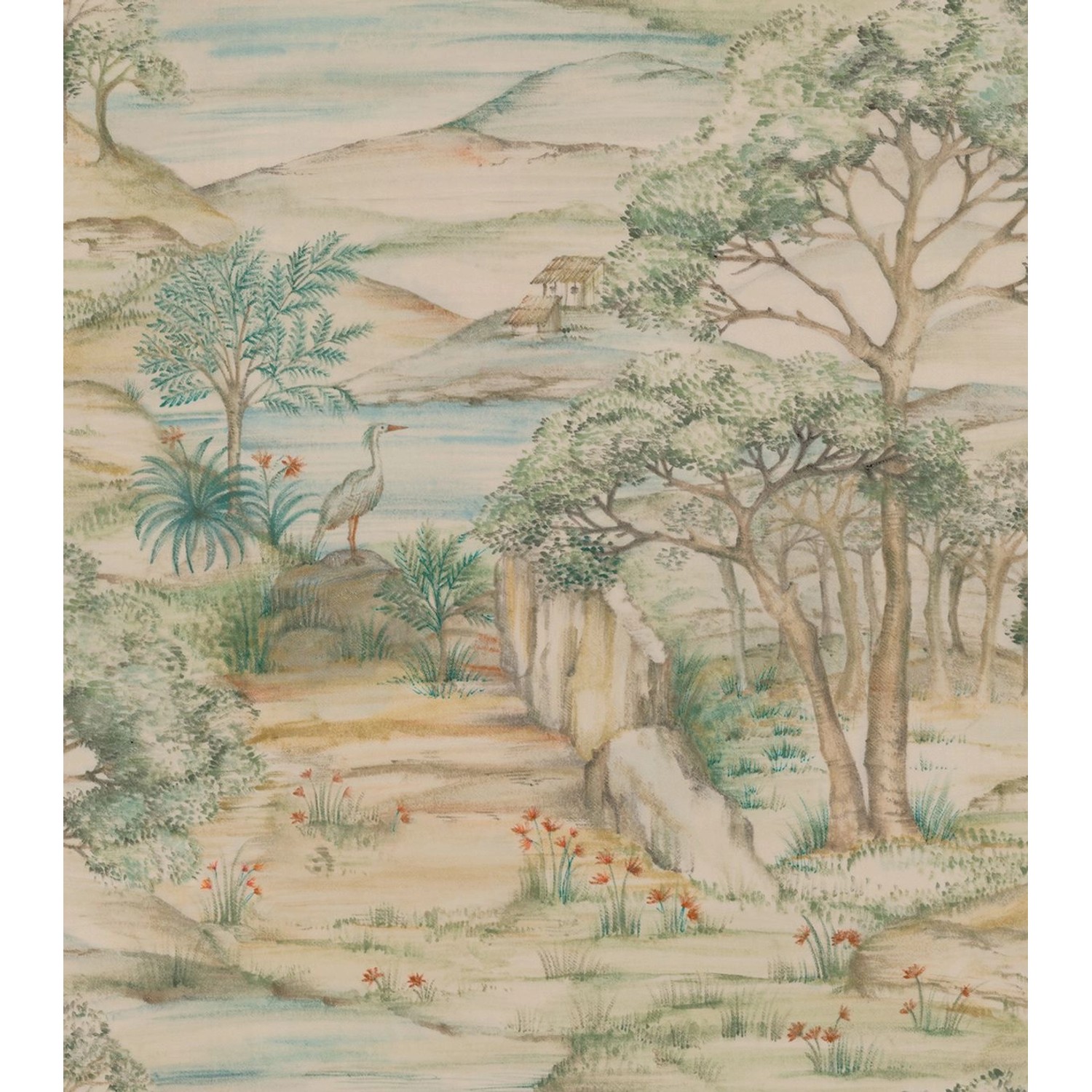 Sanders & Sanders Tapete Landschaft Grün und Beige 53 cm x 1005 m günstig online kaufen
