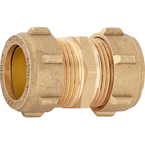 Messing Klemmring-Verschraubung, 37mm, für Heizung & Sanitär, werkzeuglose Montage.