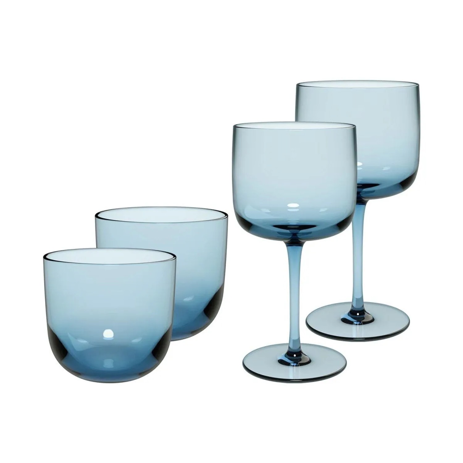 like. by Villeroy & Boch Like Glass Wein- und Wassergläser Set 4-teilig Ice