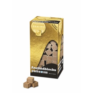 Anzünder Flash Gold XXL Blocks, 100 Stück aus Holz und Wachs, FSC® zertifiziert.