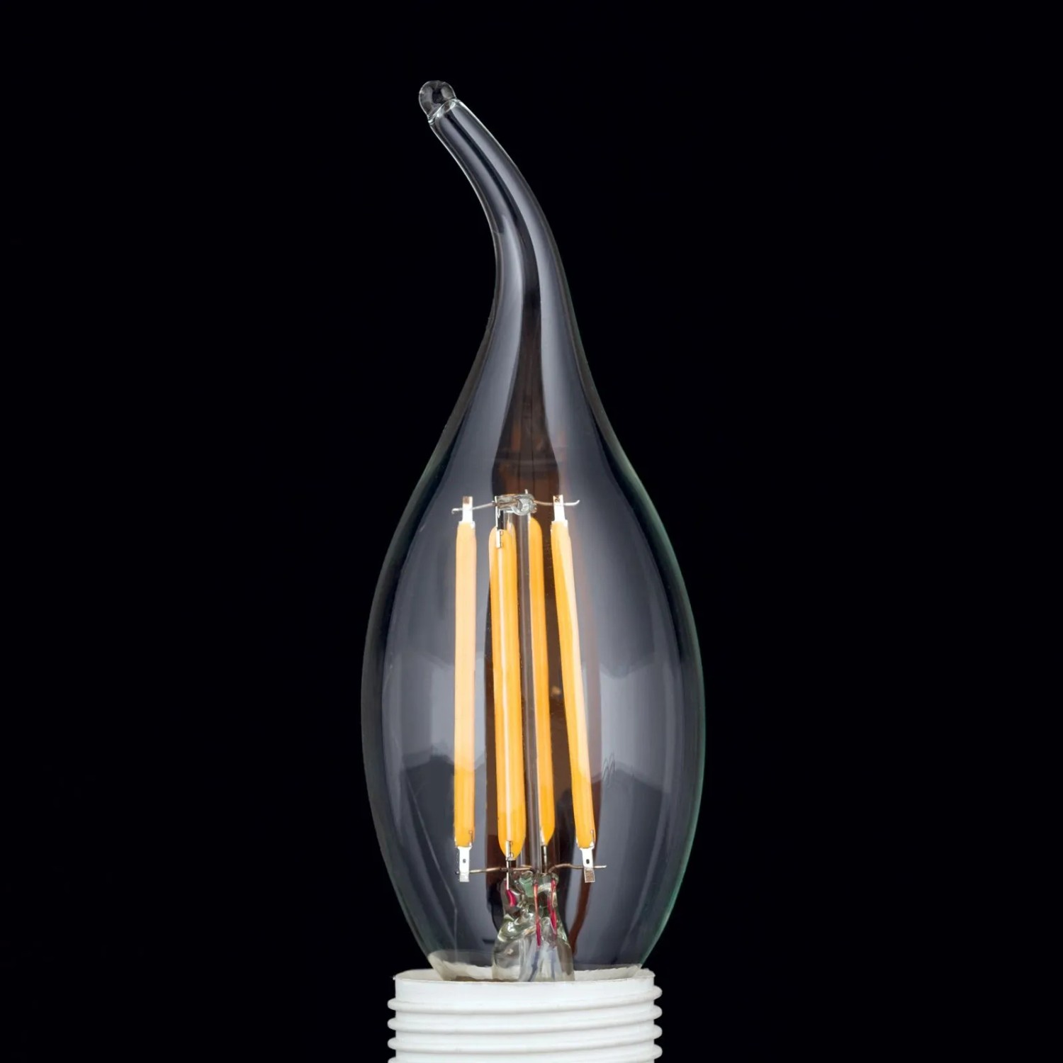 Dimmbare LED-Windstoßkerze E14, 4,5W, 2700K, warmweiß, klar.