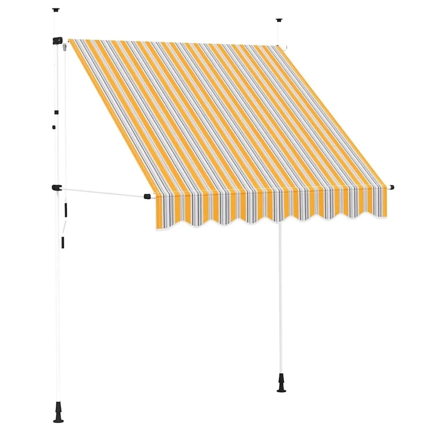 vidaXL Einziehbare Markise Handbetrieben 200 cm Gelb/Blau Gestreift 43226