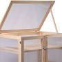Dobar Anzuchtschrank Dome, großes Indoor Gewächshaus aus FSC®-Holz mit geöffnetem Deckel.