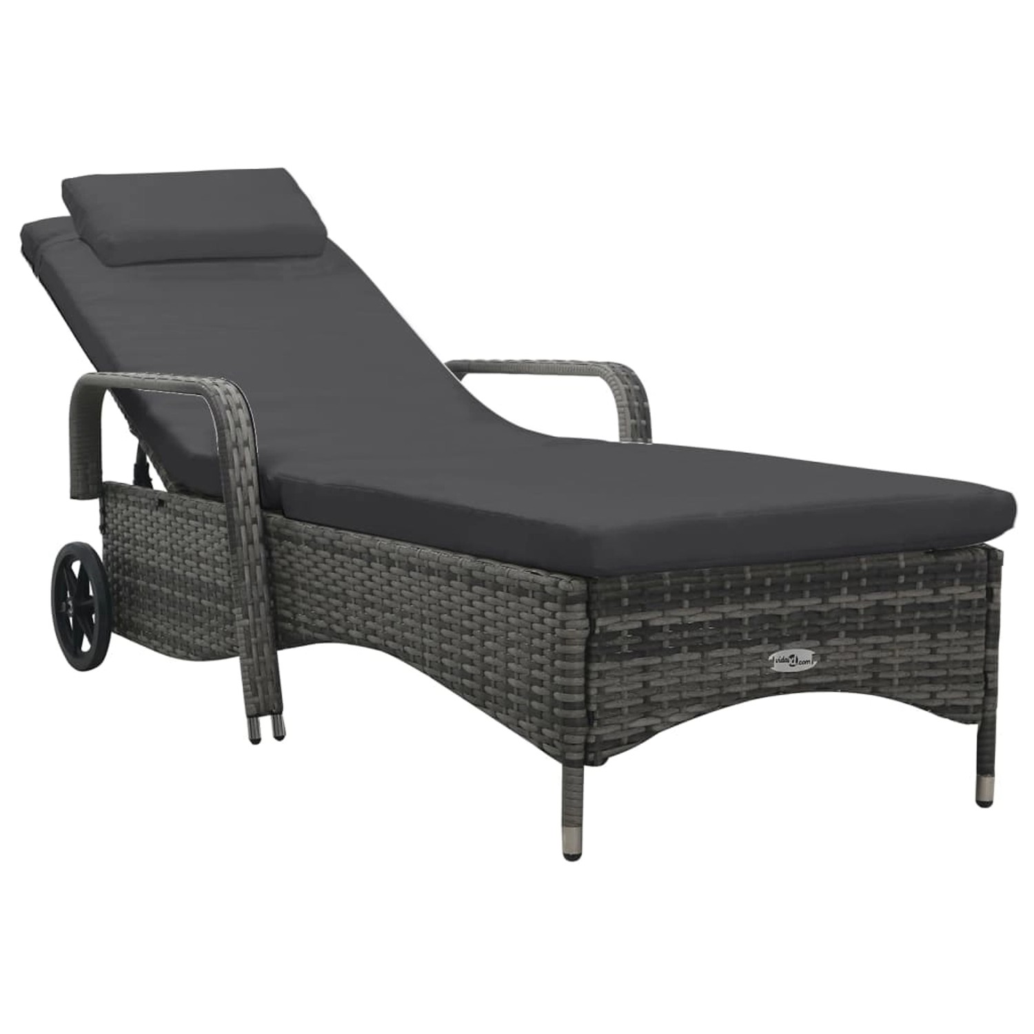 vidaXL Sonnenliege mit Rädern Poly-Rattan Braun 48197 günstig online kaufen