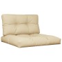 vidaXL Palettenkissen 2-Tlg Beige Stoff 360714