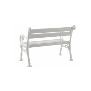 Weiße 2-Sitzer Gartenbank Curacao aus witterungsbeständigem Kunststoff, Rückansicht.