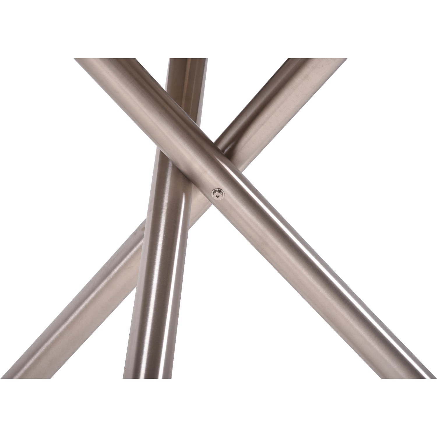 Detailaufnahme des Edelstahl-Gestells vom runden Gartentisch SOPHIA Ø 110 cm.