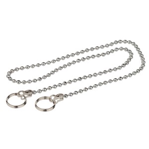 Kirchhoff Ventilkette, 50 cm, Chrom, mit 2 Ringen zur Befestigung von Waschbeckenstöpseln.
