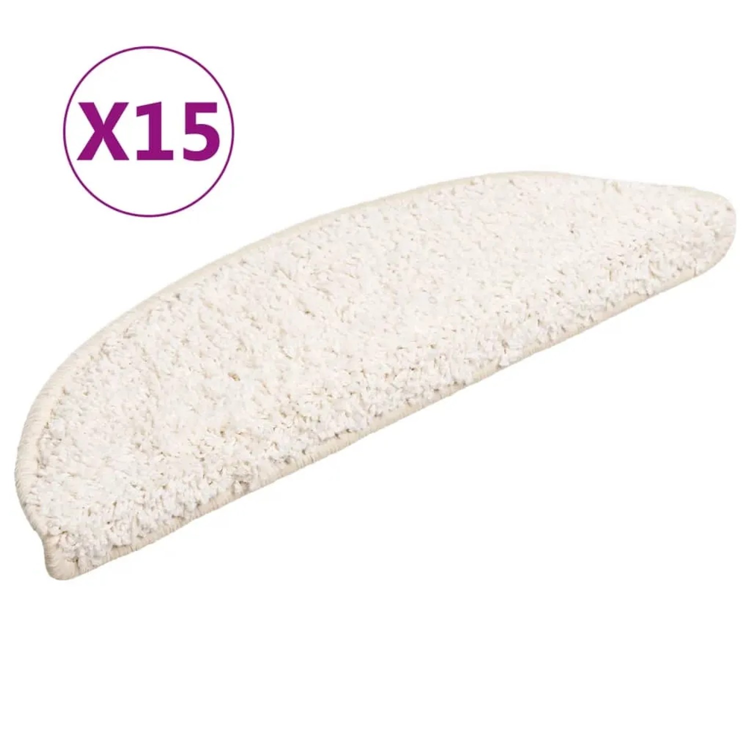 vidaXL Stufenmatten 15 Stk 56x17x3 cm Weiß Halbrund 133898_3