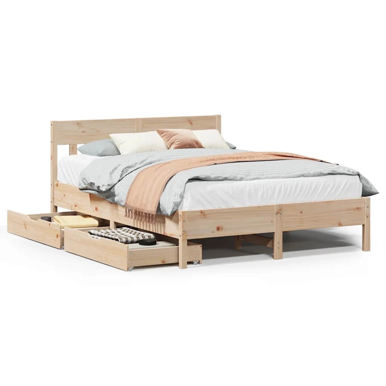vidaXL Massivholzbett ohne Matratze 160x200 cm Kiefernholz 3301860 günstig online kaufen