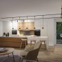 Paulmann Tarie URail LED-Schienensystem: schwarze, dimmbare Smart Home Spots in moderner Küche.