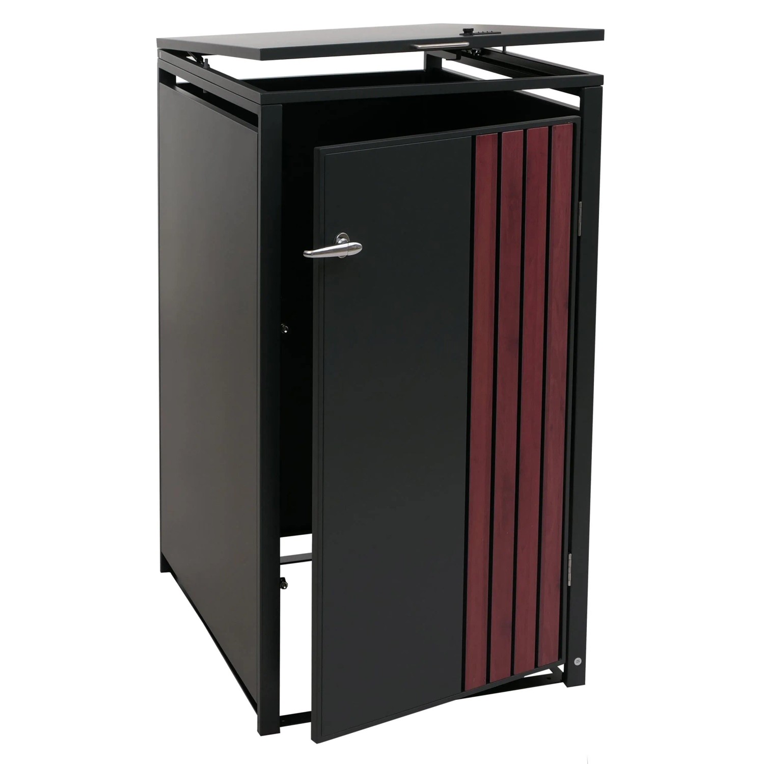 MCW 1er-Mülltonnenverkleidung O67 Anthrazit Holzoptik Dunkel 122x68x84cm