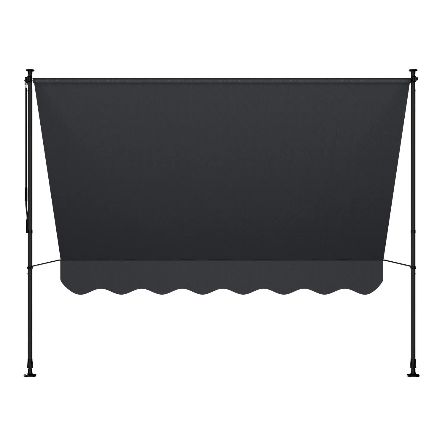 Graue Juskys Klemmmarkise Kapstadt 250x120 cm für Balkon oder Terrasse.