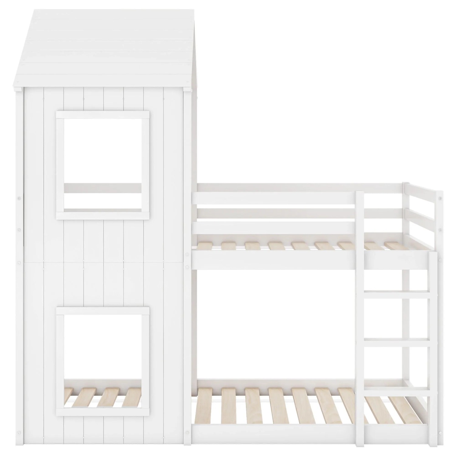 okwish Etagenbett 90×200 Kinderbett mit Leiter und Baldachin ohne Matratze