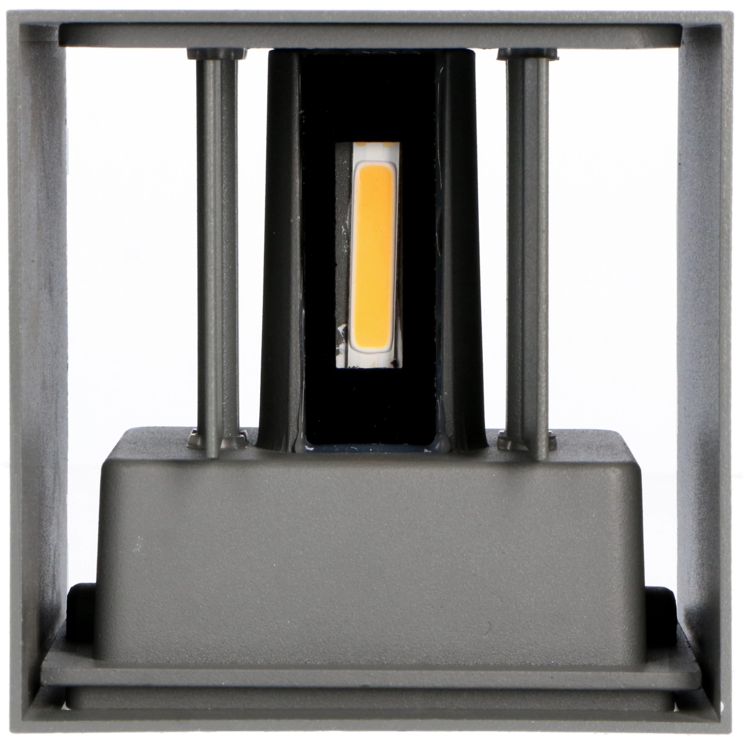 Eckige LED Außenwandleuchte in Anthrazit, 10,6x10,5x10,5 cm. Moderne Gartenbeleuchtung.