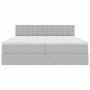 vidaXL Bett mit LED-Lichtleisten Hellgrau 200 x 200 cm Samt 3371639_12