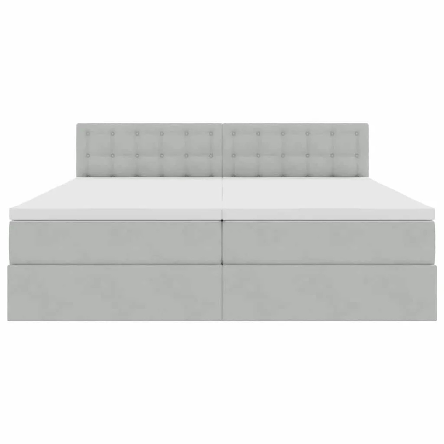 vidaXL Bett mit LED-Lichtleisten Hellgrau 200 x 200 cm Samt 3371639_12