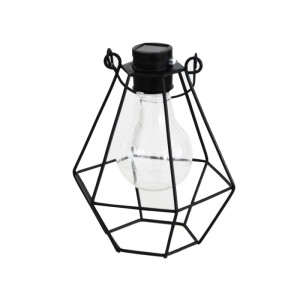 Marelida LED Solar Hängeleuchte Eckig Industrial Look Gitter Garten Balkon Sensor 14,5cm