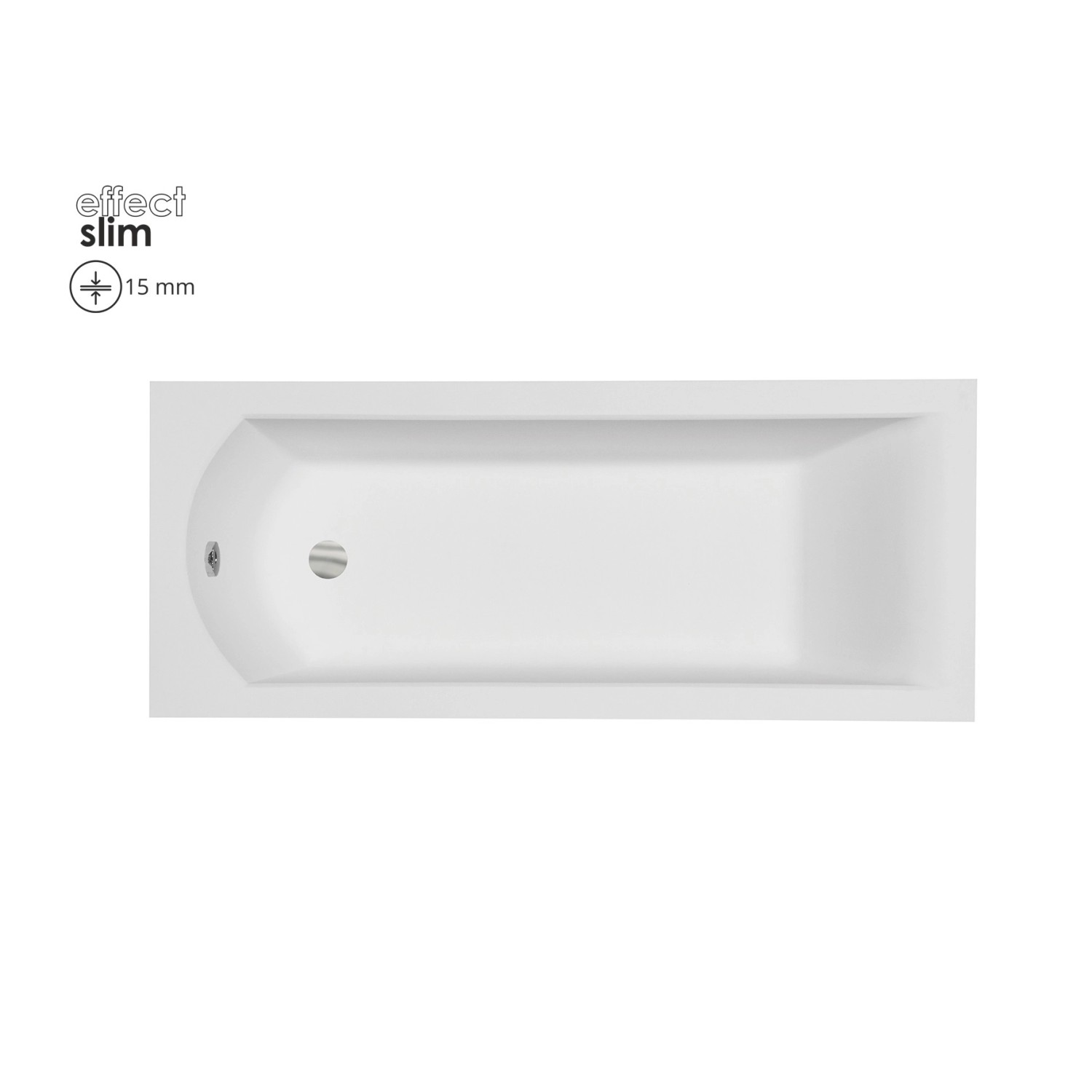 Bad Land Badewanne Rechteck SHEA SLIM 140x70 Mit Wannenträger Ablauf Füße