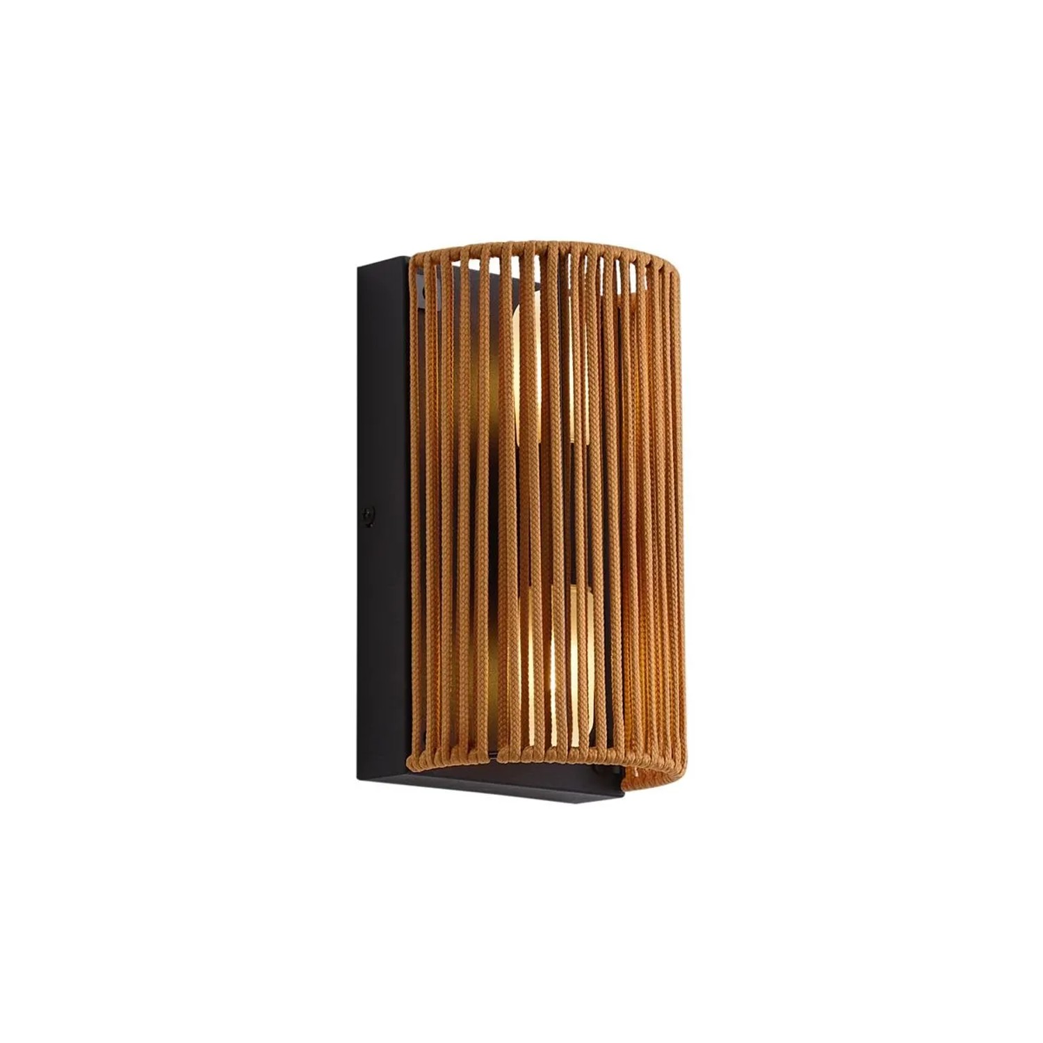 QAZQA Japandi Wandleuchte Orange mit Schwarz und Seil IP44 Jayla