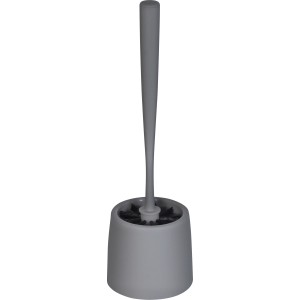 Anthrazitfarbene WC-Garnitur (Ø 10,7 cm) mit Bürste im Halter für das Badezimmer.