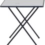 Blauer MFG Campingtisch Scherentisch, 80x60x64 cm, mit weißer Tischplatte. Kompakt klappbar.