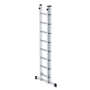PROREGAL Sprossen-Schiebeleiter, 2-teilig, mit Traverse, 2x8 Sprossen, aus Aluminium.