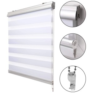 Weißes Sol Royal Doppelrollo SolDecor DK9 mit Alu-Kassette, 120x220cm, für Fenster.