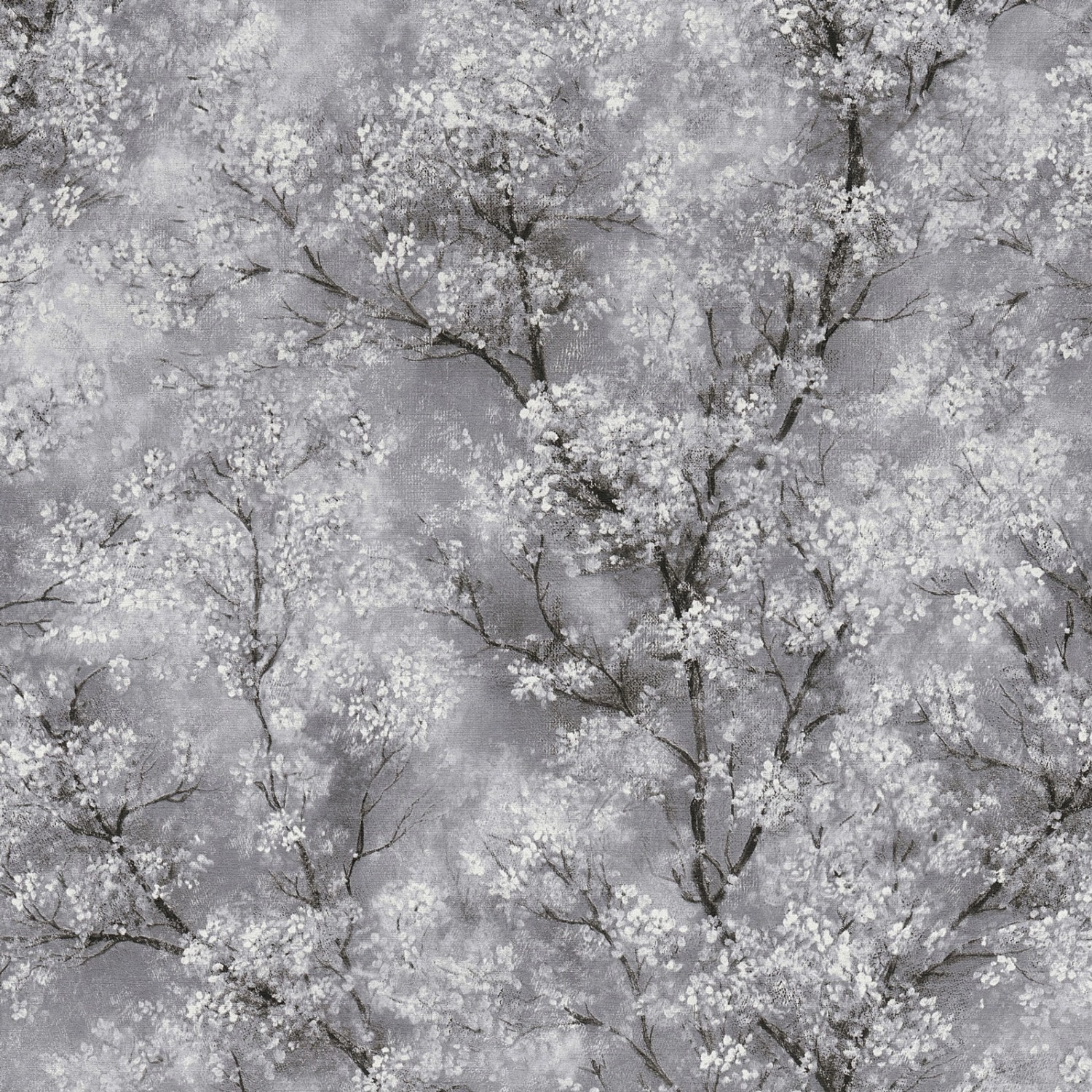 Bricoflor Japanische Kirschblüten Tapete Florale Vliestapete in Hellgrau Asiatisch Vlies Frühlingstapete Ideal für Schla...