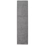 Grauer Snapstyle Hochflor Teppichläufer Mona, 80x400cm, Velours, geeignet für Fußbodenheizung.
