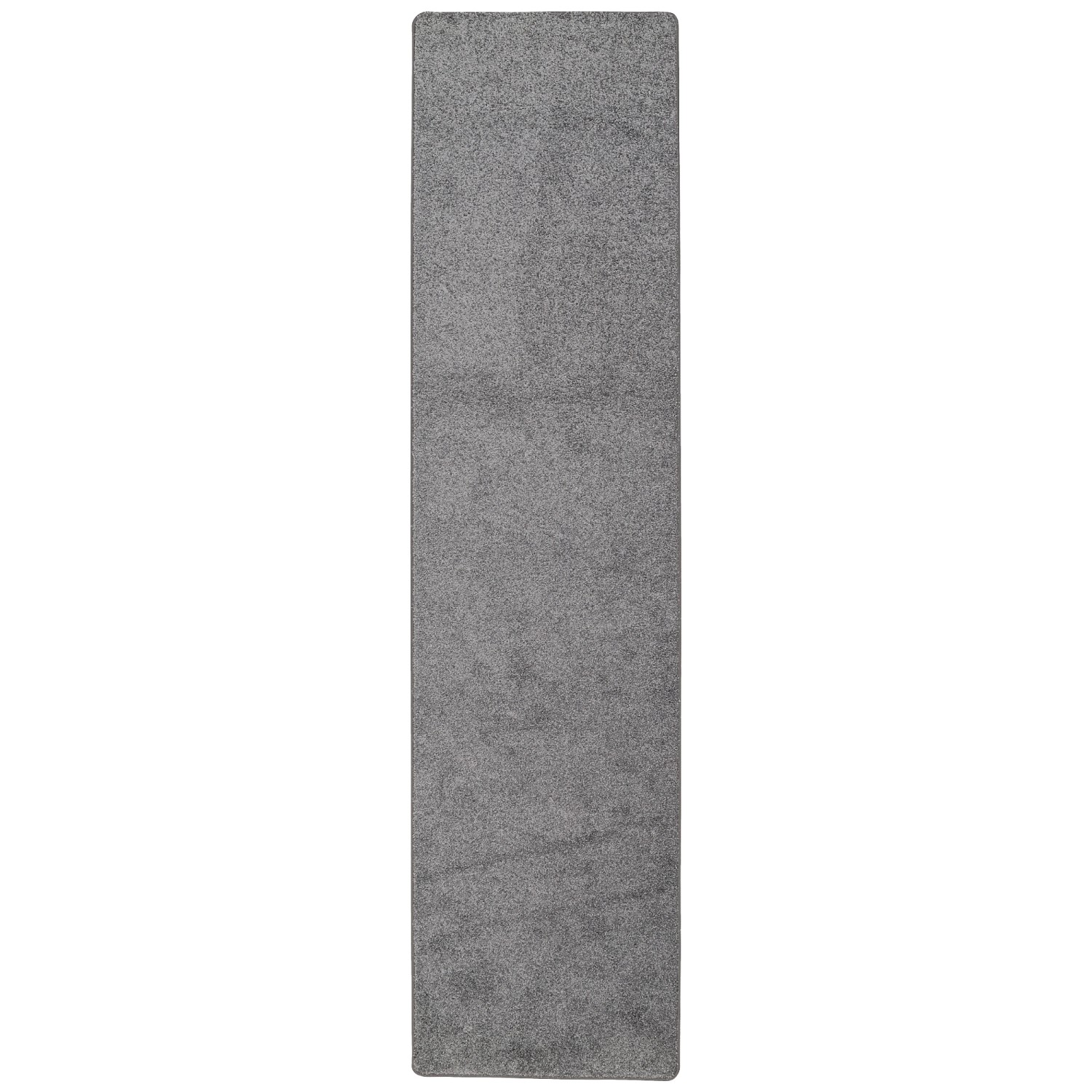 Grauer Snapstyle Hochflor Teppichläufer Mona, 80x400cm, Velours, geeignet für Fußbodenheizung.