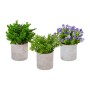 Relaxdays Kunstpflanzen 3er Set Polyester Grün Lila Grau Pflegeleicht 20 cm x 17 cm bis 23 cm x 18 cm 0,45 kg