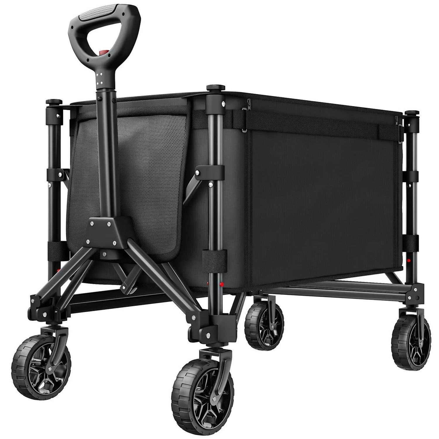 Tectake Bollerwagen Smartrider Faltbar Kunststoffräder Mit Profil  47 x 83 x 90 cm Schwarz