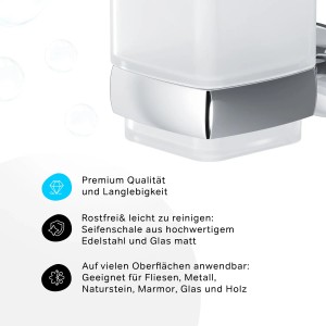 AM.PM Zahnbürstenhalter Gem Chrom mit Wandhalterung. Zahnputzbecher aus satiniertem Glas.