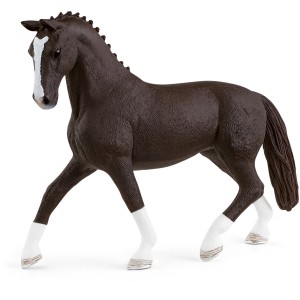 Schleich Horse Club Hannoveraner Stute, Rappe, detailgetreue Spielfigur mit geflochtener Mähne.